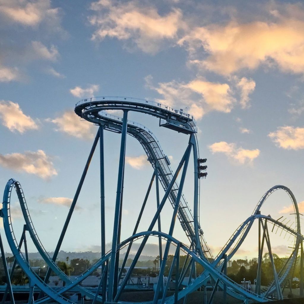 Roller Coaster ride at SeaWorld in San Diego