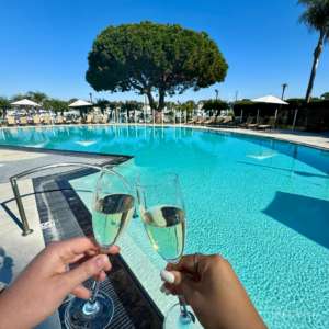 Champagne poolside at Firefly Eatery & Bar